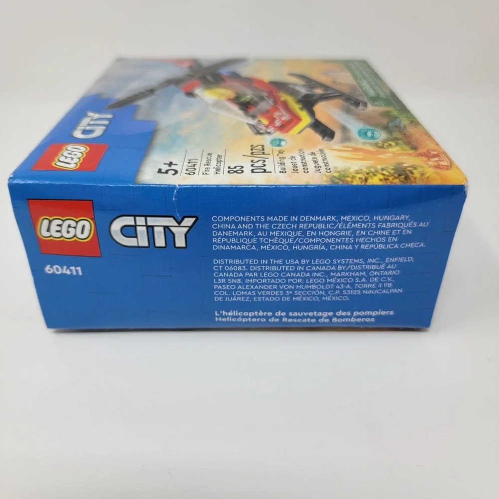 New! LEGO City 60411 Fire Rescue Helicopter Building Toy 85 pieces - Ages 5+